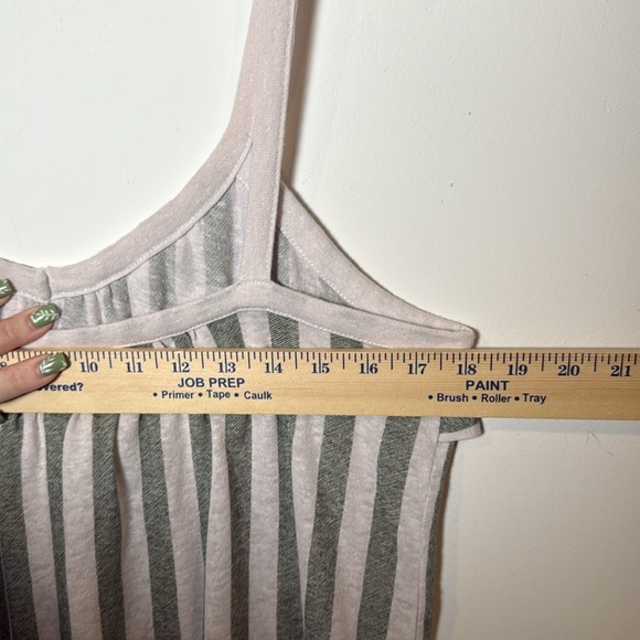 Old Navy Womens Linen Blend Stripped Ruffle Front Tank Top Beach Summer Lounge M - Picture 9 of 9